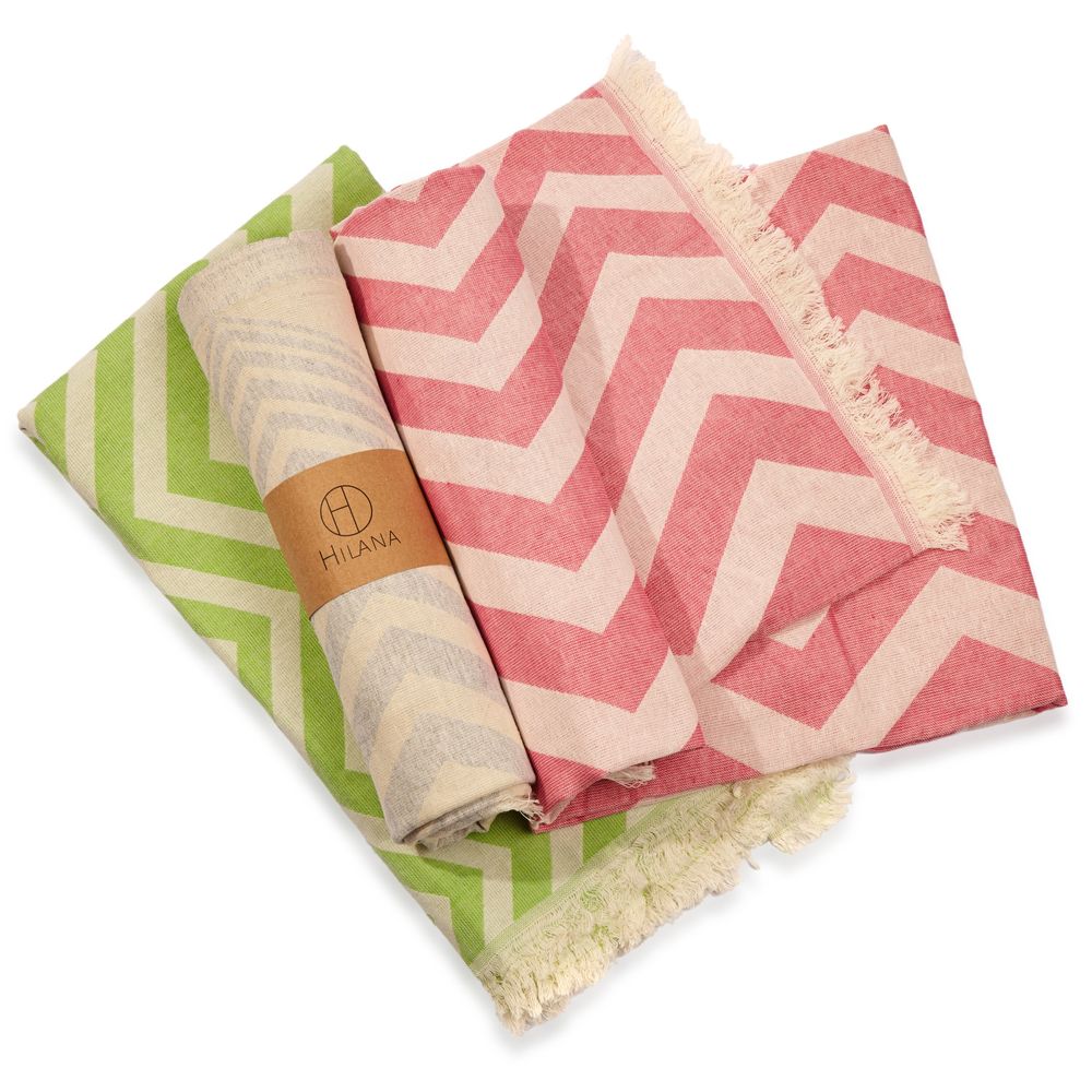 Mersin Chevron Towel / Blanket Pink