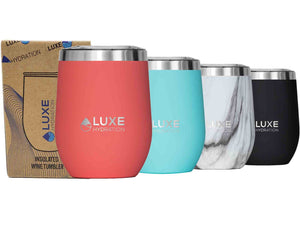 12oz Insulated Stainless Steel Wine Tumbler - Coral